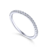 Gabriel & Co. 14k White Gold Contemporary Curved Wedding Band