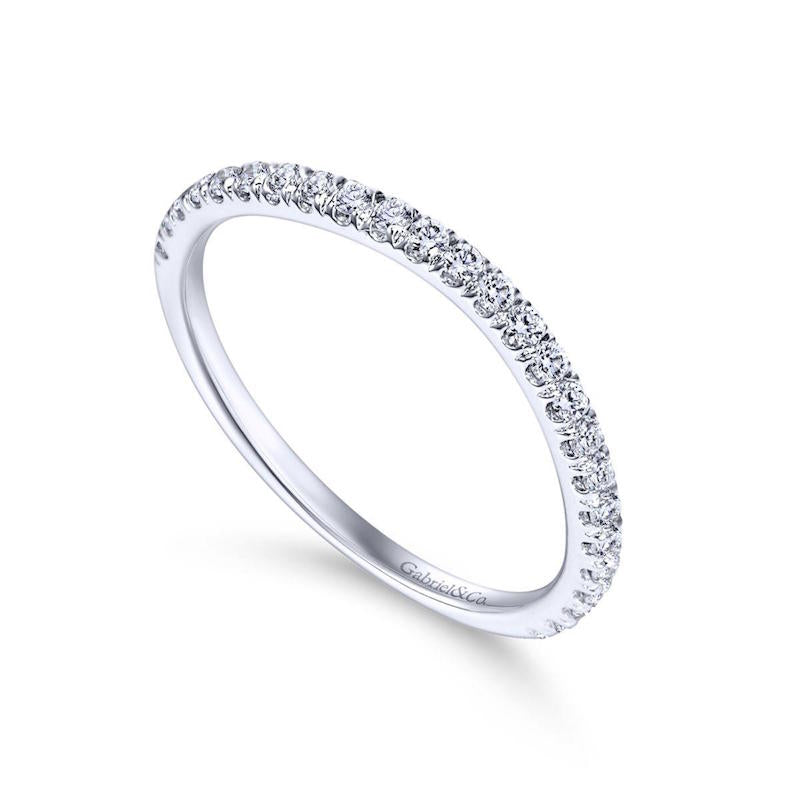 Gabriel & Co. 14k White Gold Contemporary Curved Wedding Band