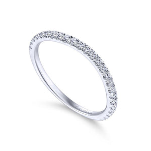 Gabriel & Co. 14k White Gold Contemporary Curved Wedding Band