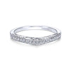Gabriel & Co. 14k White Gold Victorian Curved Wedding Band
