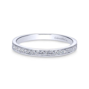 Gabriel & Co. 14k White Gold Contemporary Diamond Wedding Band