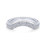 Gabriel & Co. 14k White Gold Contemporary Curved Wedding Band
