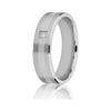 Gravure 14k White Gold 6mm Comfort Fit Polished and Satin Diamond Wedding Band