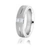 Gravure 14k White Gold 6mm Comfort Fit Sandblasted 0.30ct Diamond Wedding Band