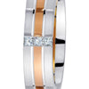Gravure 14k Two Tone Gold 6mm Comfort Fit Engraved 0.12ct Diamond Wedding Band