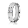 Gravure 14k White Gold 6mm Comfort Fit Carved 0.12ct Diamond Wedding Band