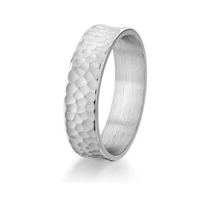 Gravure 14k White Gold 6mm Comfort Fit Engraved Wedding Band