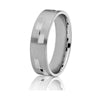 Gravure 14k White Gold 6mm Brushed and Shiny Wedding Band
