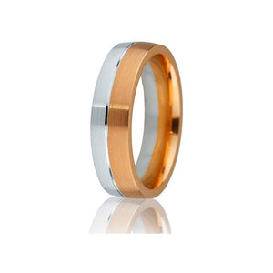 Gravure 14k Two Tone Gold 6mm Comfort Fit Carved Wedding Band