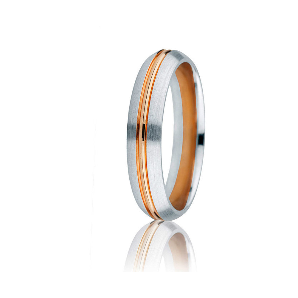 Gravure 14k Two Tone Gold 6mm Comfort Fit Carved Wedding Band
